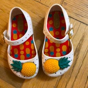 Well loved mini melissa pineapple shoes